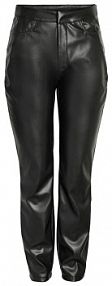 Spodnie skórzane Noisy May czarna Z imitacji skóry