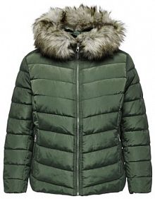 Kurtka puchowa ONLY Carmakoma zielona damska Zimowa