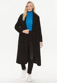 Płaszcz United Colors Of Benetton czarny damski Wełniany