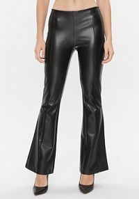 Spodnie skórzane Guess czarna Z imitacji skóry