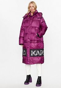 Kurtka puchowa KARL LAGERFELD różowa damska Płaszcz zimowy