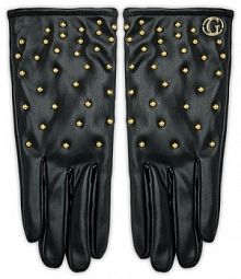 Rękawiczki skórzane Guess czarne Damskie