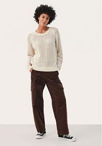 Sweter Part Two biały damski 