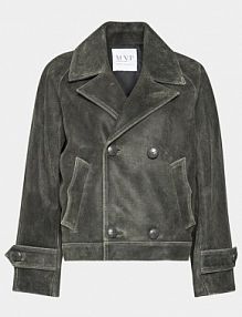 Kurtka skórzana MVP Wardrobe szara damska Z imitacji skóry