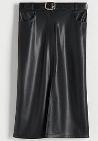 Spódnica z imitacji skóry Reserved czarna 0462I-99X