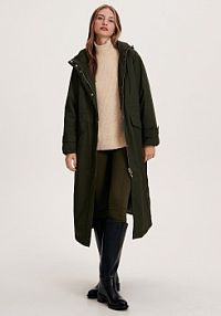 Parka water repellent z ociepleniem Reserved oliwkowa 7915X-79X