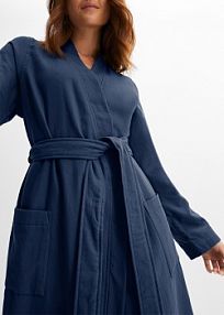 Szlafrok kąpielowy z dzianiny dresowej ze spodnią stroną z frotte  damski Bonprix