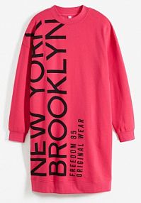 Sukienka dresowa oversize z miękkiej mieszanki bawełny  Bonprix