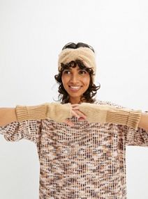 Opaska + rękawiczki (kompl. 2-częściowy)  damskie Bonprix