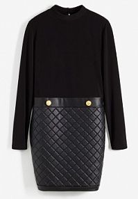 Sukienka z wstawką ze sztucznej skóry  Bonprix