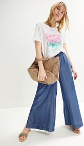 Shirt bawełniany z nadrukiem, krótki rękaw  damski Bonprix