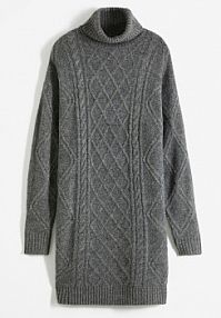Sukienka dzianinowa w warkocze  Bonprix