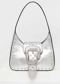 Torebka shopperka Moschino Jeans  srebrna 3115.8793