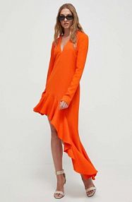 Sukienka maxi Moschino Jeans  pomarańczowa 0432.8773