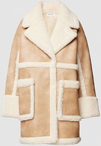 Płaszcz z futerkiem model Olimpia EDITED beżowy damski EAN EDT7474001