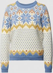 Sweter z dzianiny ze wzorem na całej powierzchni Vilja Dale of Norway niebieski damski EAN 94981