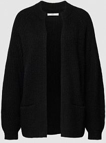 Kardigan z prążkowanymi wykończeniami BRAX czarny EAN STYLE.ANIQUE