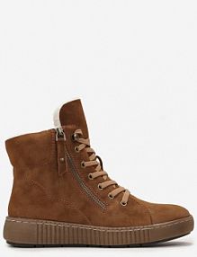 Brązowe Traperki Sportowe ze Sznurowaniem i Ociepleniem Persetina Renee damskie