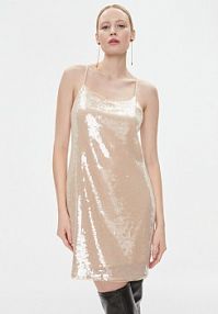 Sukienka koktajlowa Calvin Klein Jeans beżowa 