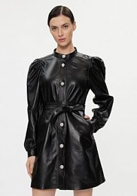 Sukienka skórzana Custommade czarna 