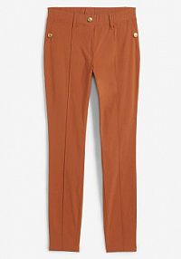 Spodnie ze stretchem, gumką w talii i ozdobnymi guzikami  damskie Bonprix