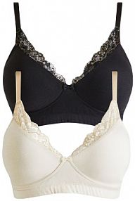 Biustonosz z usztywnianymi miseczkami bez fiszbinów, z bawełny organicznej (2 szt.)  Bonprix