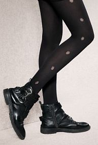 Rajstopy wzorzyste w kropki Flash&Black wz. 03  Gatta