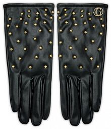 Rękawiczki skórzane Guess czarne