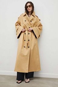 Płaszcz By Malene Birger  beżowy damski Q71493004Z