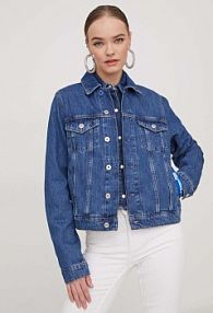 Kurtka jeansowe Karl Lagerfeld Jeans  niebieska damska 240J1404