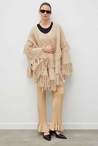 Ponczo By Malene Birger  beżowe Q72091002