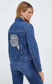 Kurtka jeansowe Karl Lagerfeld  niebieska damska 240W1401