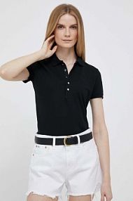 Koszulka polo Lauren Ralph Lauren  czarna damska 200679219003