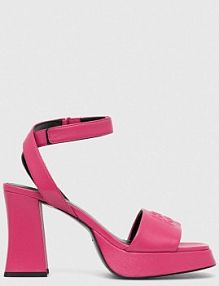 Sandały na obcasie HUGO  różowe 50513175.670