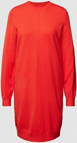 Sukienka z dzianiny o długości do kolan z okrągłym dekoltem s.Oliver RED LABEL czerwona EAN 2137664