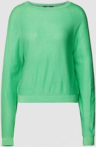 Sweter z dzianiny z okrągłym dekoltem QS zielony damski EAN 2138111