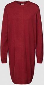Sukienka z dzianiny o długości do kolan z okrągłym dekoltem s.Oliver RED LABEL czerwona EAN 2137664