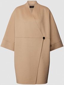 Płaszcz z żywej wełny z rękawami o dł. 3/4 Windsor brązowy damski EAN 30040081