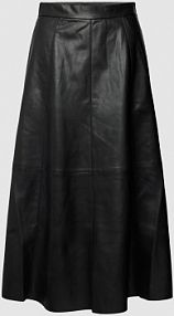 Spódnica midi z imitacji skóry Zero czarna EAN 1084651288