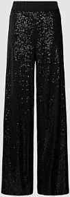 Spodnie materiałowe z cekinowym obszyciem model FAYE MAC czarne damskie EAN 193221200