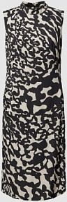 Sukienka o długości do kolan z wiskozy ze zwierzęcym wzorem LUISA CERANO biała EAN 798471 3588