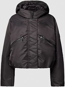 Kurtka pikowana krótka z kieszeniami zapinanymi na zamek błyskawiczny LUISA CERANO czarna damska EAN 498581 4129