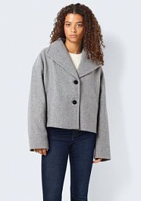 Płaszcz Noisy May szary damski Przejściowy