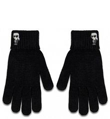 Rękawiczki KARL LAGERFELD czarne damskie Damskie