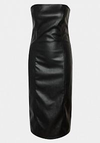 Sukienka skórzana Noisy May czarna Z imitacji skóry