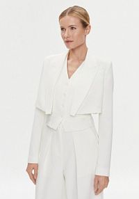 Żakiet KARL LAGERFELD biały Komplet marynarka i kamizelka