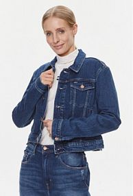 Kurtka jeansowe Tommy Jeans granatowa damska Jeansowa Izzie DW0DW17211  Slim Fit
