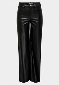 Spodnie skórzane ONLY czarna Z imitacji skóry