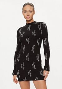 Sukienka codzienna Calvin Klein Jeans czarna J20J222526  Slim Fit