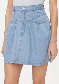 Spódnica mini Tommy Jeans niebieska Jeansowa